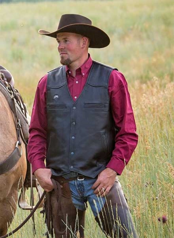Drover Leather Concealed Carry Vest Drover Concealed Carry Leather - Image 1