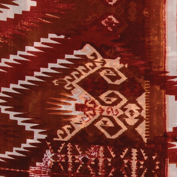 Aztec Brown White Brown and White Aztec #3 Silk Scarf - Image 1