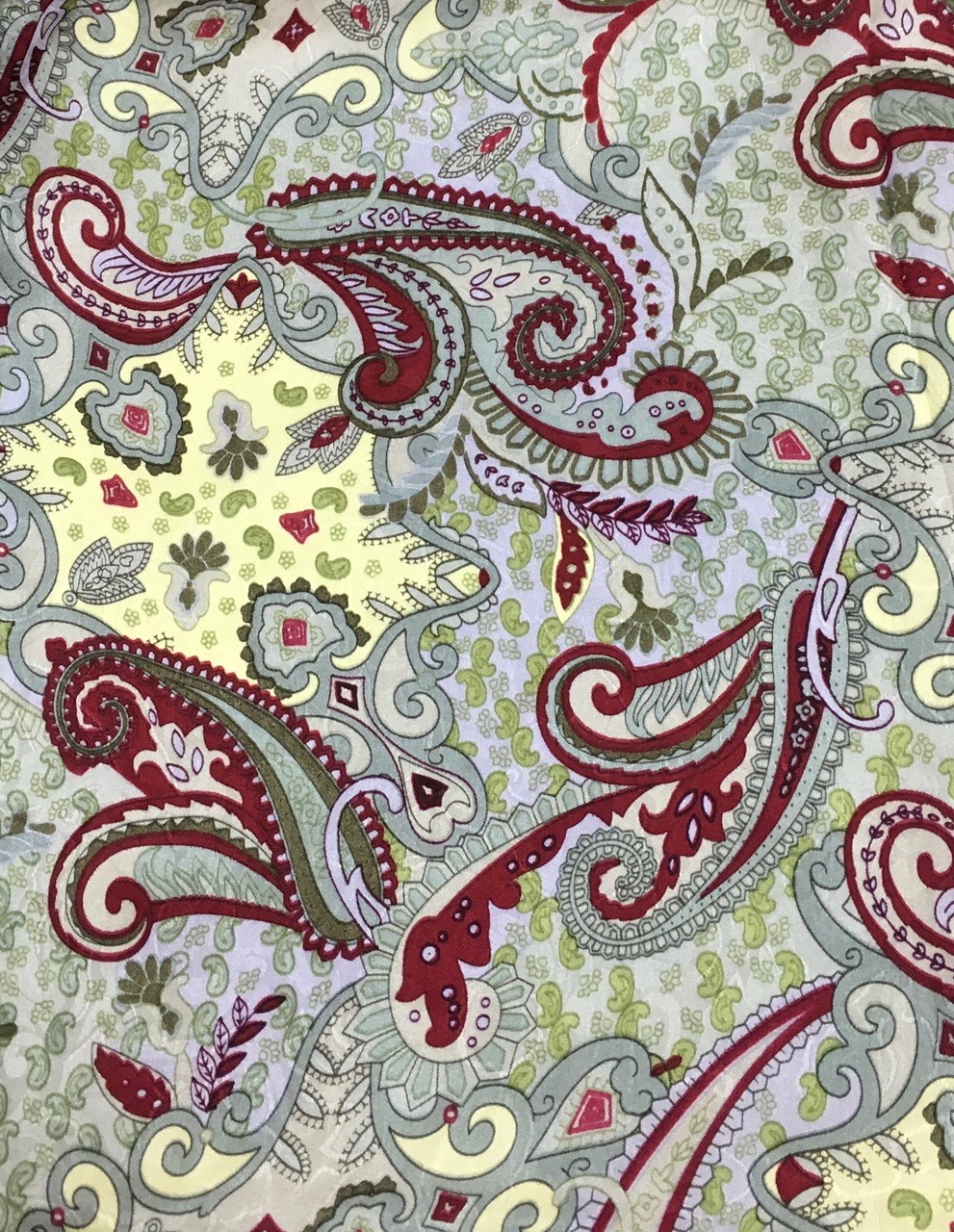 IMG_6230 Mint Madness Paisley Jacquard Silk Scarf - Image 1