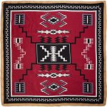 Maroon and Black Aztec Silk Scarf