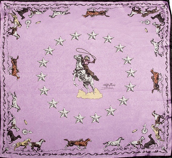 Mustang Pink 2 Lavender Mustang Limited Edition Silk Scarf - Image 1