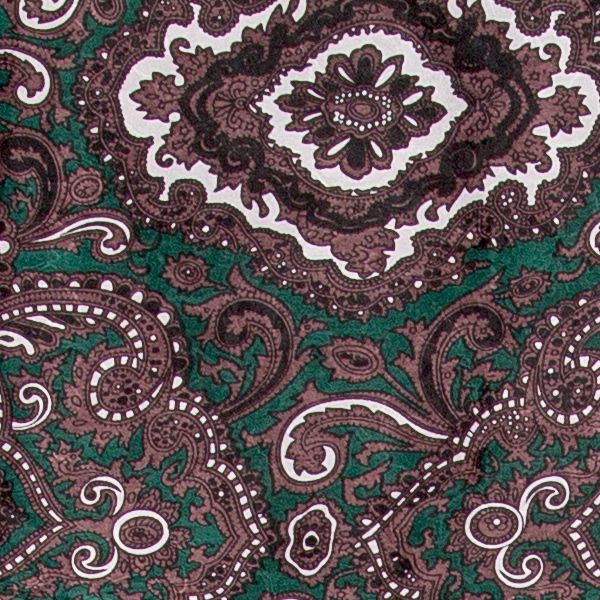 Paisley Green & Chocolate Green and Chocolate Paisley Jacquard Silk Scarf - Image 1