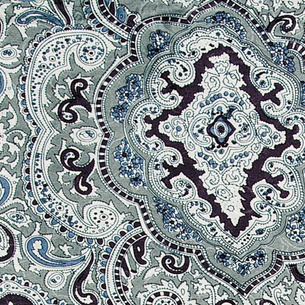 Paisley Silver & Black Silver and Black Paisley Jacquard Silk Scarf - Image 1