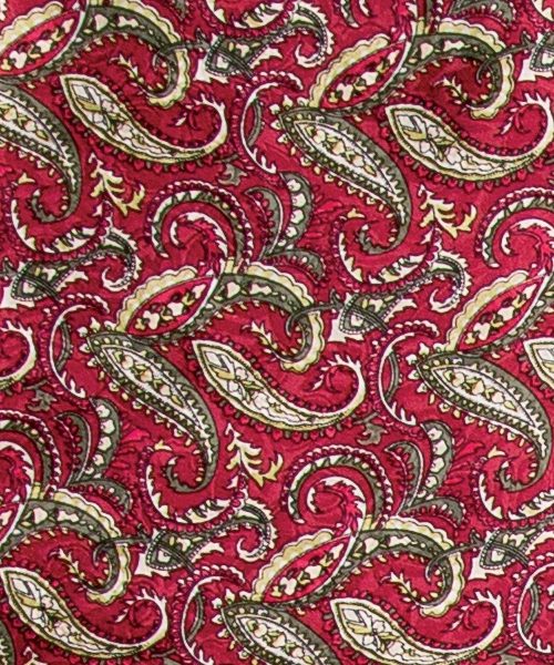 Wine and Olive Paisley Jacquard Silk Scarf