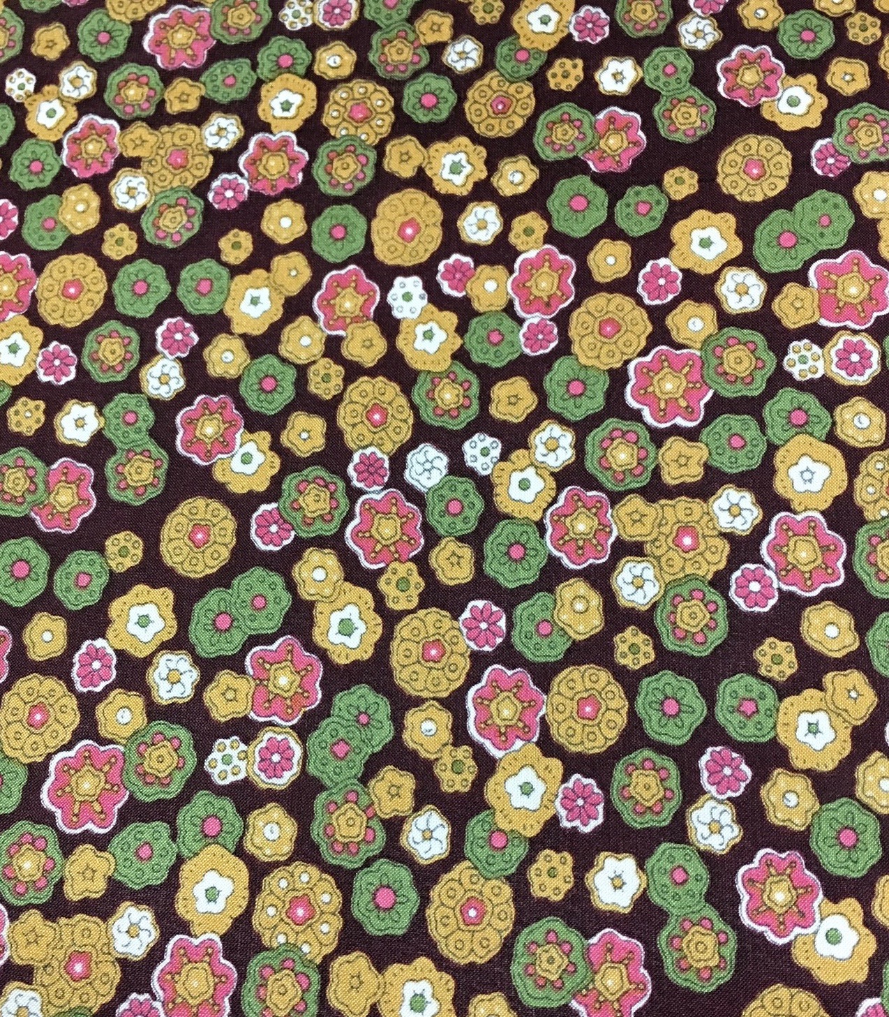 Red Flowers Red Flowers Frontier Calico Silk Scarf - Image 1