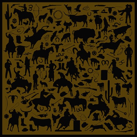 Chocolate Cowboy Silhouette Jacquard Silk Scarf
