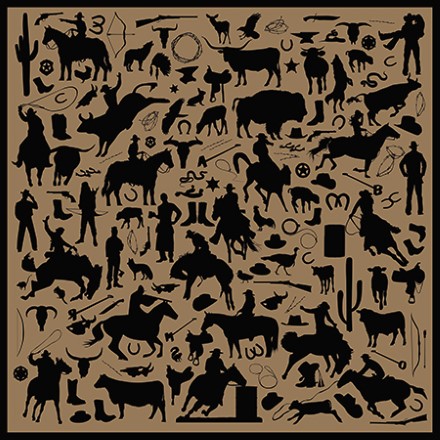 Sandstone Cowboy Silhouette Jacquard Silk Scarf