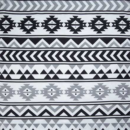 Black and White Southwest #7 Silk Scarf