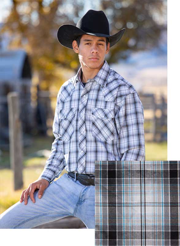 Printed #5 Silver/Black Shirt Western Shirt #5 Silver and Black - Image 1