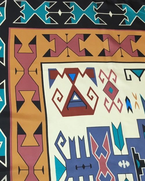 Sandstone and Black Southwest #10 Silk Scarf
