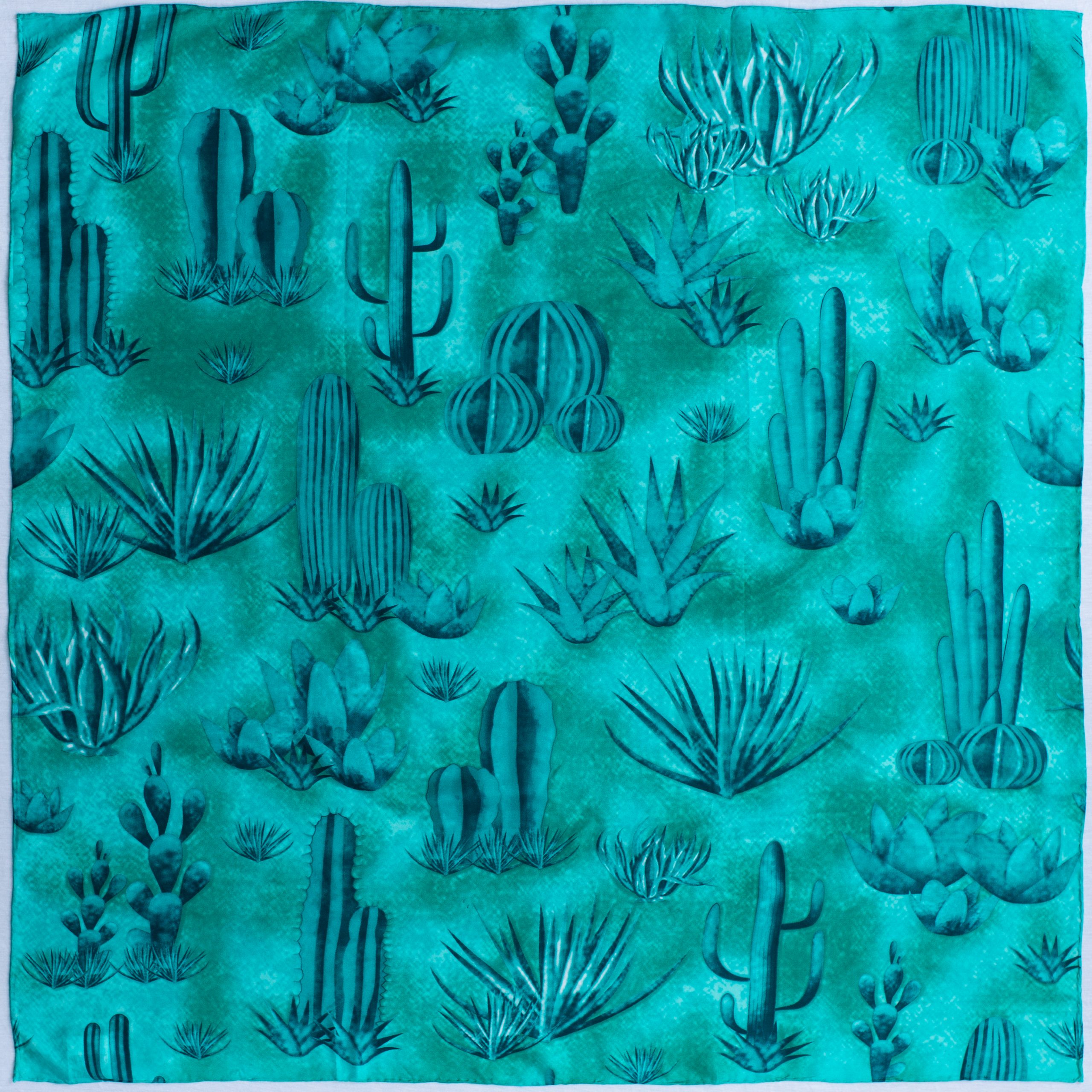 14Cactus.jpeg Cactus Southwest #14 Silk Scarf - Image 1