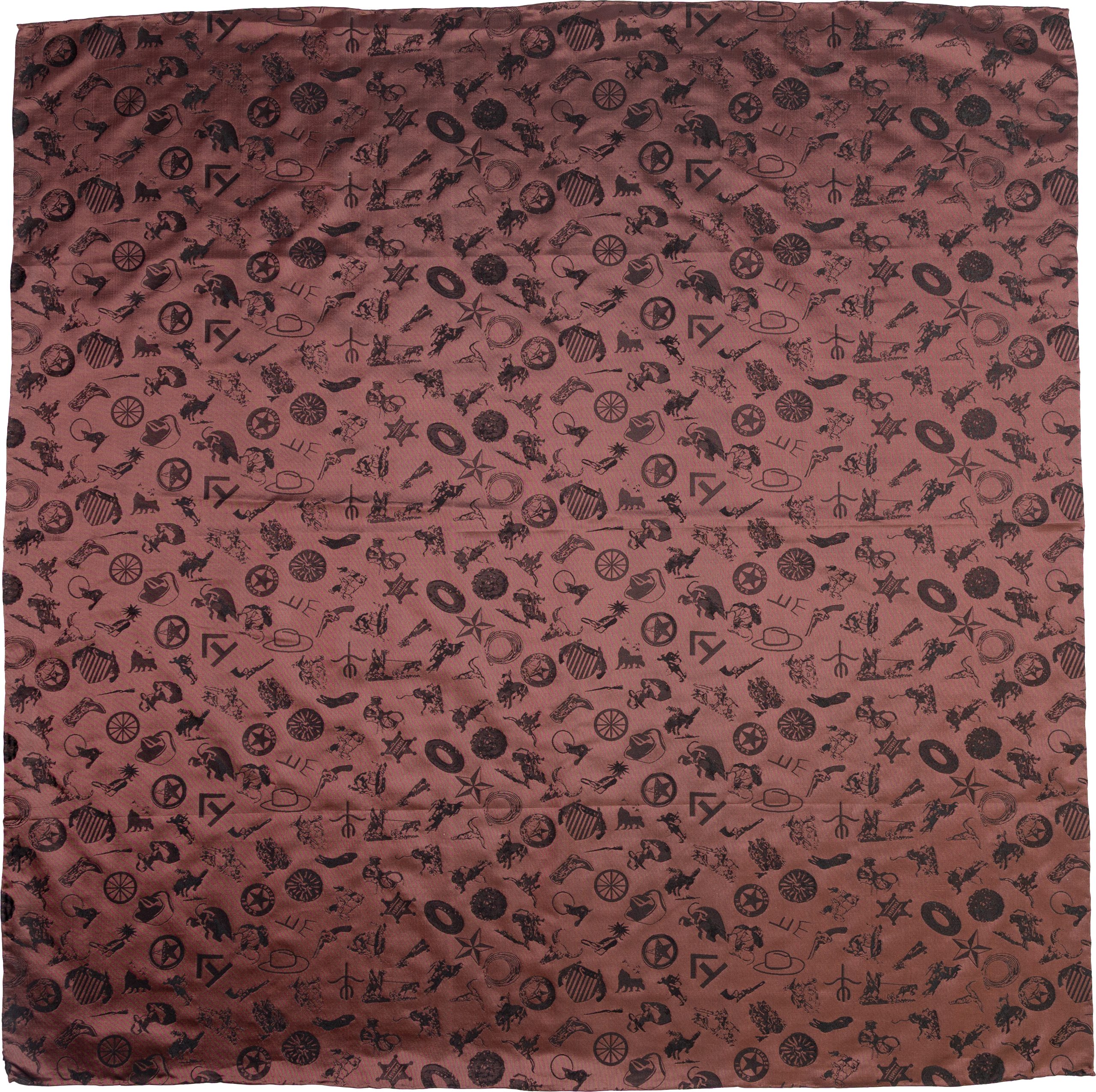 CranberryBaroqueCowboyLogoScarfFront Cowboy Baroque Cranberry - Image 1