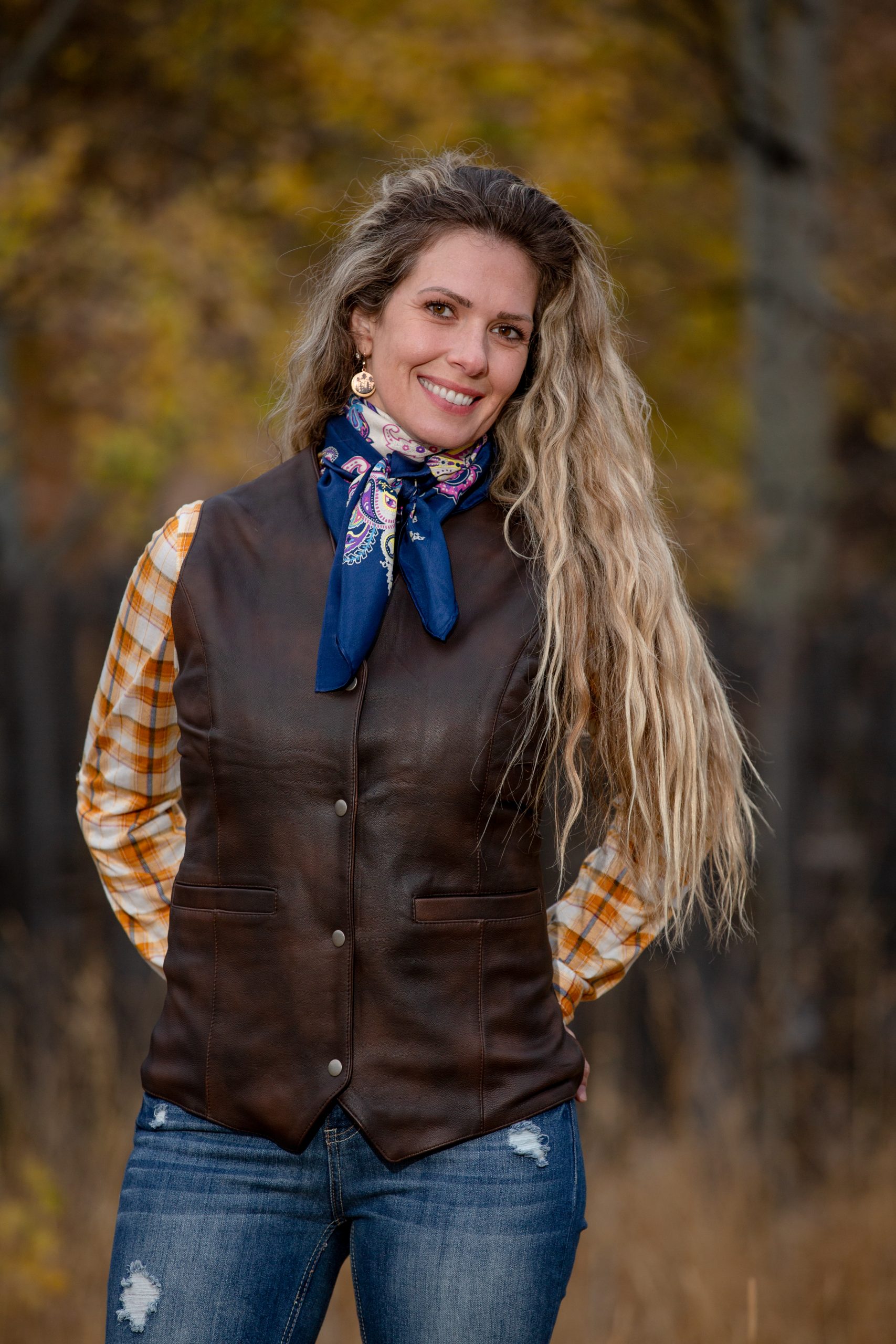 New Leather.Frenzy Oakley Concealed Carry Leather Vest - Image 1
