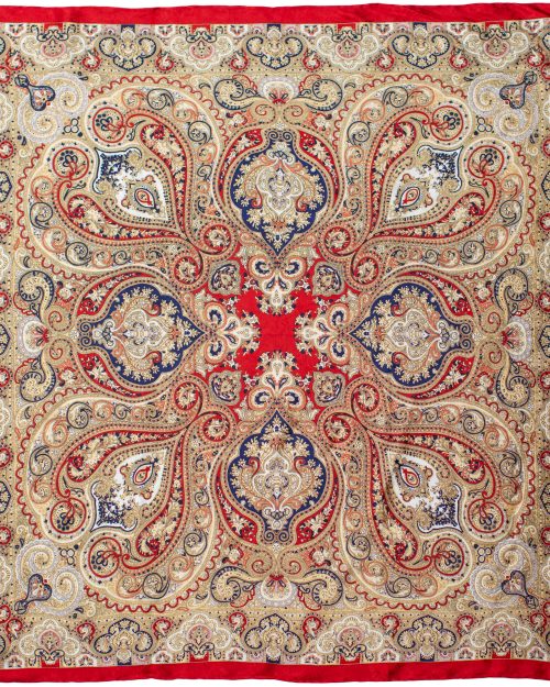 Scarlet Brown Paisley
