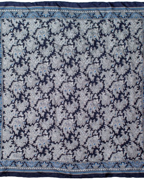 Silver Cobalt Paisley