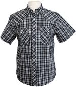 Western Short Sleeve Shirt #10 Black and White - Image 2