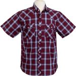 Western Short Sleeve Shirt #13 Red and Blue - Image 2