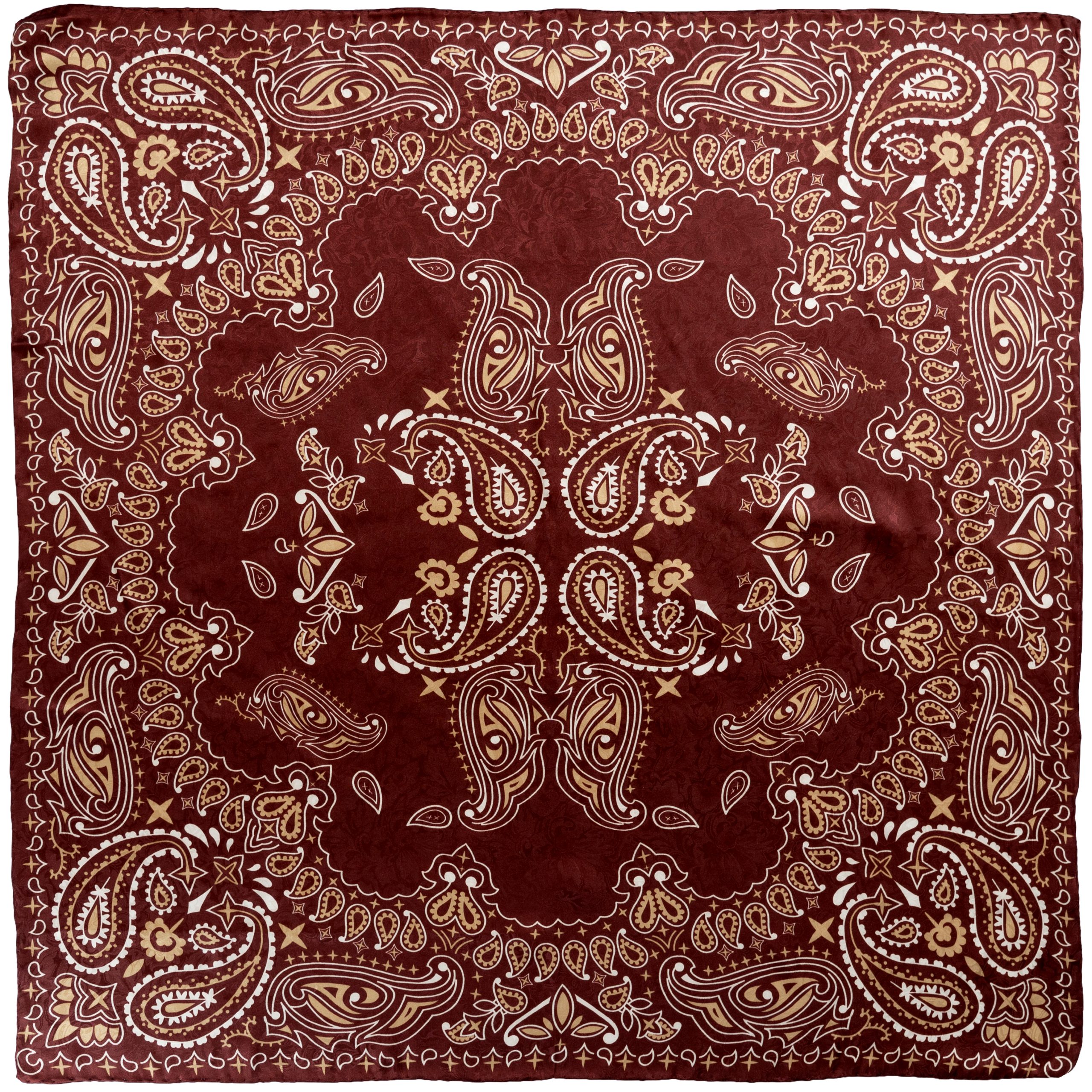 Scarf3 Burgundy White Paisley - Image 1