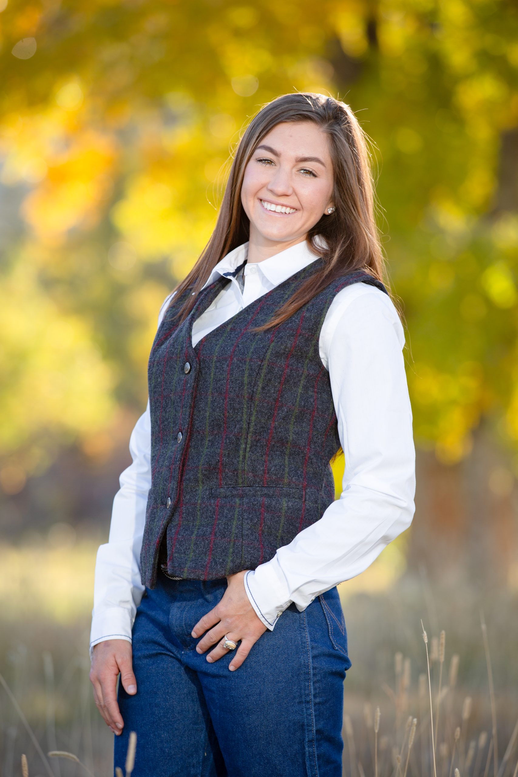 Afton Grey Plaid Women's Afton Wool Vest - Image 1